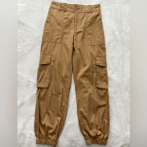 FOR THE REPUBLIC Cotton Khaki Cargo Jogger Pants--M - Picture 2 of 16
